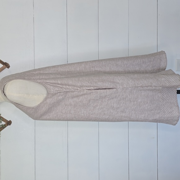 Simply Noelle Brown With White Stripes Sleeveless Dress L/XL - Picture 3 of 9